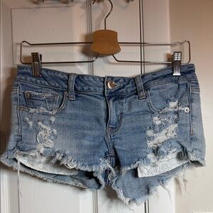 American Eagle Low Rise Distressed Jean Shorts